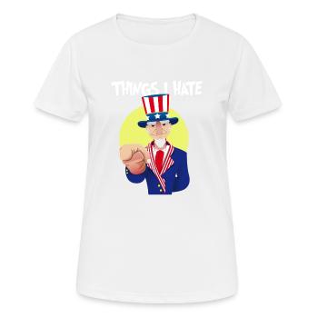 Dinge die ich hasse Dich Menschen Misanthrop Hass - Frauen T-Shirt atmungsaktiv - Weiß - Vorne - AI Model Female 172 dark (172cm)