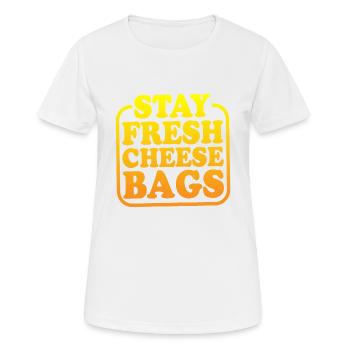 Sacs de fromage stay fresh 20 - T-shirt respirant Femme - blanc - Devant - AI Model Female 172 dark (172cm)
