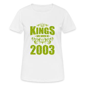 kings are born 2003 - Women's Breathable T-Shirt - white - Front - AI Model Female 172 dark (172cm)