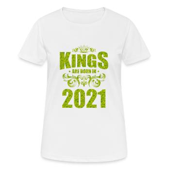kings are born 2021 - Frauen T-Shirt atmungsaktiv - Weiß - Vorne - AI Model Female 172 dark (172cm)