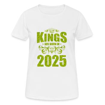 kings are born 2025 - Women's Breathable T-Shirt - white - Front - AI Model Female 172 dark (172cm)