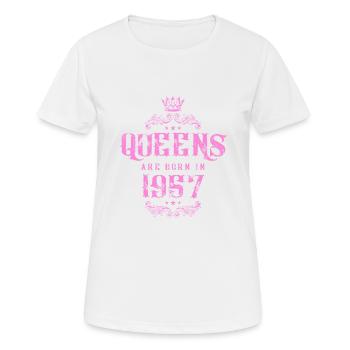 né en 1957 - T-shirt respirant Femme - blanc - Devant - AI Model Female 172 dark (172cm)