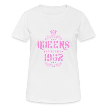 né en 1962 - T-shirt respirant Femme - blanc - Devant - AI Model Female 172 dark (172cm)