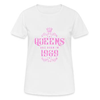 born in 1969 - Women's Breathable T-Shirt - white - Front - AI Model Female 172 dark (172cm)