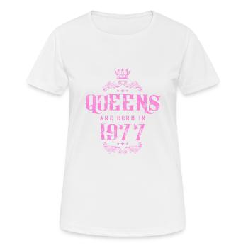 born in 1977 - Women's Breathable T-Shirt - white - Front - AI Model Female 172 dark (172cm)