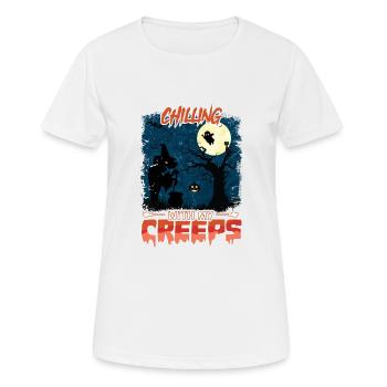 Happy Halloween Party Hexe Fledermaus Grusel Spuk - Frauen T-Shirt atmungsaktiv - Weiß - Vorne - AI Model Female 172 dark (172cm)