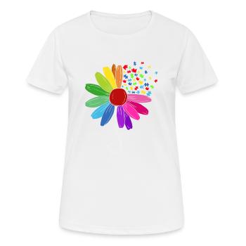 Autismus Kampf Aufklärung Autist Autisten Puzzle - Frauen T-Shirt atmungsaktiv - Weiß - Vorne - AI Model Female 172 dark (172cm)