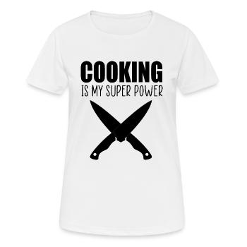 cuisiner est ma citation de cuisinier super puissant - T-shirt respirant Femme - blanc - Devant - AI Model Female 172 dark (172cm)