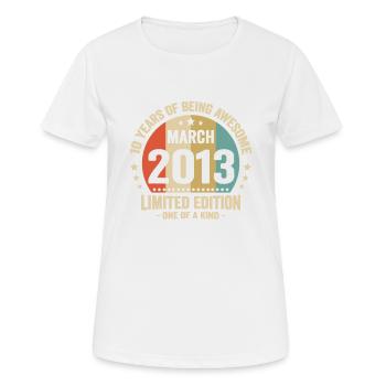 Anniversaire Vintage Idée Cadeau Mars 10 - T-shirt respirant Femme - blanc - Devant - AI Model Female 172 dark (172cm)
