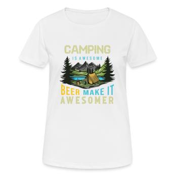 Camping Camping Tent Caravan Beers - Women's Breathable T-Shirt - white - Front - AI Model Female 172 dark (172cm)