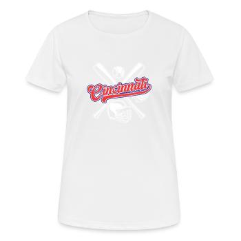 Vintage Cincinnati Baseball Distressed Baseball - Frauen T-Shirt atmungsaktiv - Weiß - Vorne - AI Model Female 172 dark (172cm)