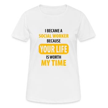 Social Work - Women's Breathable T-Shirt - white - Front - AI Model Female 172 dark (172cm)