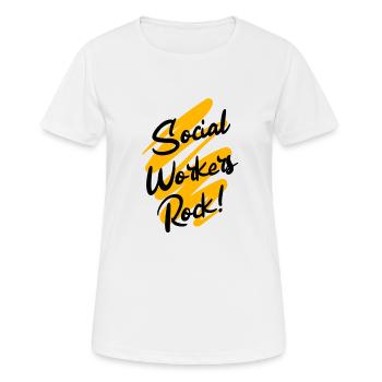 Travail social - T-shirt respirant Femme - blanc - Devant - AI Model Female 172 dark (172cm)