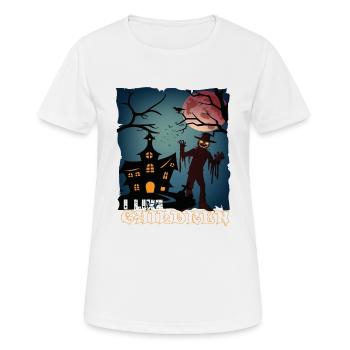 Happy Halloween Grusel Monster Spuk Horror Schreck - Frauen T-Shirt atmungsaktiv - Weiß - Vorne - AI Model Female 172 dark (172cm)
