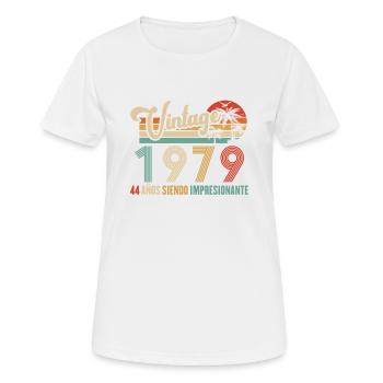 Anniversaire Vintage Idée Cadeau D Anniversaire 44 - T-shirt respirant Femme - blanc - Devant - AI Model Female 172 dark (172cm)