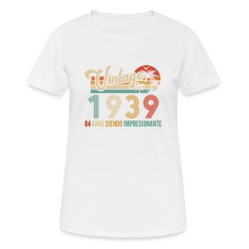 Anniversaire Vintage Idée Cadeau D Anniversaire 84 - T-shirt respirant Femme - blanc - Devant - AI Model Female 172 dark (172cm)