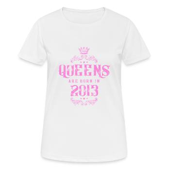 born in 2013 - Frauen T-Shirt atmungsaktiv - Weiß - Vorne - AI Model Female 172 dark (172cm)