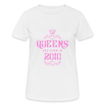 né en 2010 - T-shirt respirant Femme - blanc - Devant - AI Model Female 172 dark (172cm)