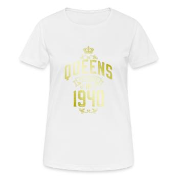 Queens born in 1940 - Frauen T-Shirt atmungsaktiv - Weiß - Vorne - AI Model Female 172 dark (172cm)