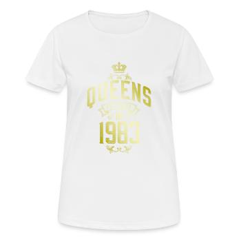 Queens born in 1983 - Frauen T-Shirt atmungsaktiv - Weiß - Vorne - AI Model Female 172 dark (172cm)