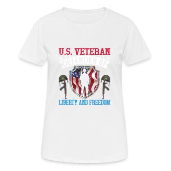American Veterans America USA Fight - Women's Breathable T-Shirt - white - Front - AI Model Female 172 dark (172cm)