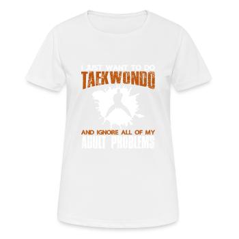 martial arts Taekwondo - Women's Breathable T-Shirt - white - Front - AI Model Female 172 dark (172cm)