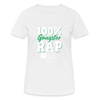 100% Gangster Rap - Frauen T-Shirt atmungsaktiv - Weiß - Vorne - AI Model Female 172 dark (172cm)