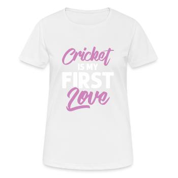 cricket erste liebe - Frauen T-Shirt atmungsaktiv - Weiß - Vorne - AI Model Female 172 dark (172cm)