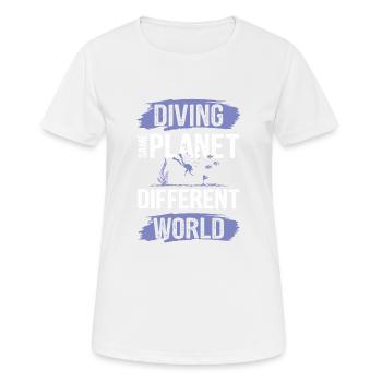diving other world - Women's Breathable T-Shirt - white - Front - AI Model Female 172 dark (172cm)
