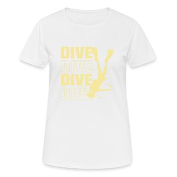diving saying - Women's Breathable T-Shirt - white - Front - AI Model Female 172 dark (172cm)