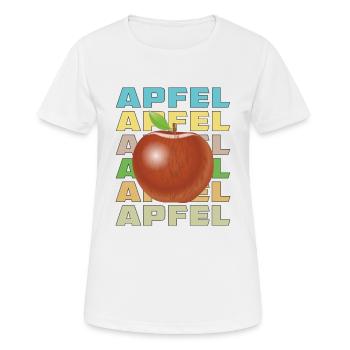APFEL - Frauen T-Shirt atmungsaktiv - Weiß - Vorne - AI Model Female 172 dark (172cm)