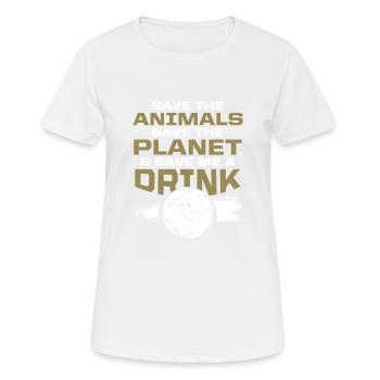 animal welfare environmental protection - Women's Breathable T-Shirt - white - Front - AI Model Female 172 dark (172cm)