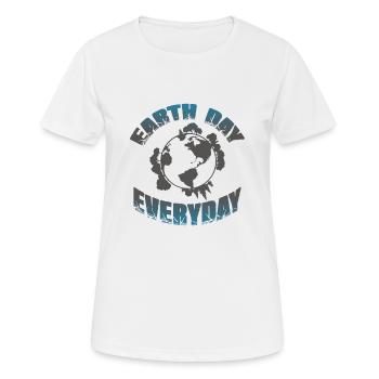 earth day environmental protection - Women's Breathable T-Shirt - white - Front - AI Model Female 172 dark (172cm)