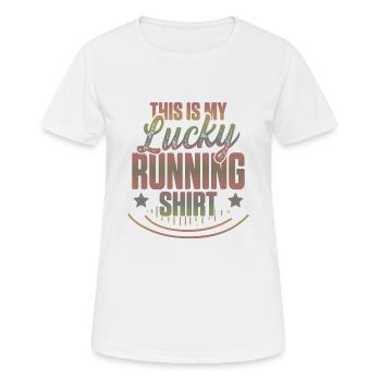 course de chemises chanceuses - T-shirt respirant Femme - blanc - Devant - AI Model Female 172 dark (172cm)