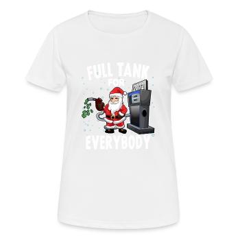 Réservoir plein pour tout le monde, gaz Noël Drôle de Père Noël - T-shirt respirant Femme - blanc - Devant - AI Model Female 172 dark (172cm)