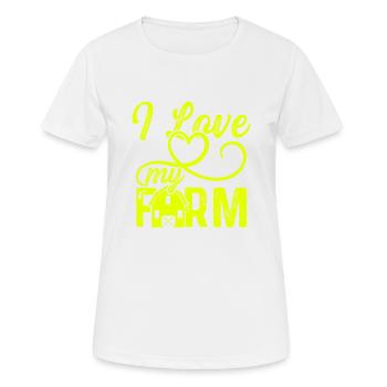 love my farm - Women's Breathable T-Shirt - white - Front - AI Model Female 172 dark (172cm)