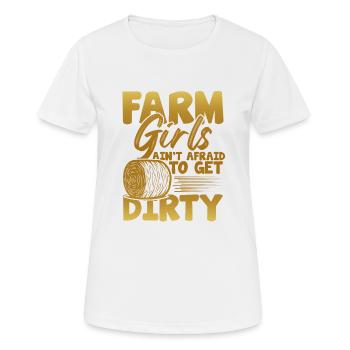 terre de fille de fermier - T-shirt respirant Femme - blanc - Devant - AI Model Female 172 dark (172cm)