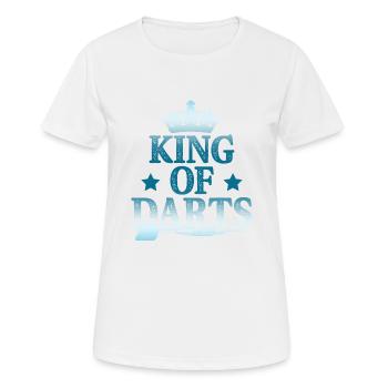 king of darts - Frauen T-Shirt atmungsaktiv - Weiß - Vorne - AI Model Female 172 dark (172cm)