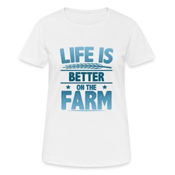 La vie des agriculteurs est meilleure - T-shirt respirant Femme - blanc - Devant - AI Model Female 172 dark (172cm)