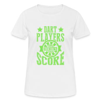 joueur de fléchettes gagnant - T-shirt respirant Femme - blanc - Devant - AI Model Female 172 dark (172cm)
