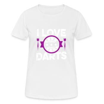 i love darts - Women's Breathable T-Shirt - white - Front - AI Model Female 172 dark (172cm)