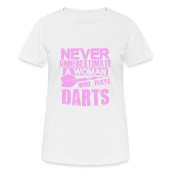 dart nicht unterschätzen frau - Frauen T-Shirt atmungsaktiv - Weiß - Vorne - AI Model Female 172 dark (172cm)