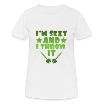 sexy dart player - Women's Breathable T-Shirt - white - Front - AI Model Female 172 dark (172cm)