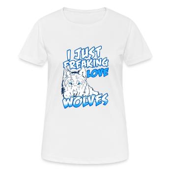 I Just Freaking Love Wolves Retro Vintage - Women's Breathable T-Shirt - white - Front - AI Model Female 172 dark (172cm)