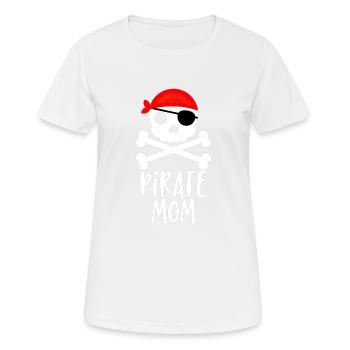 Skull and Crossbones Jolly Roger Pirate Mom - Frauen T-Shirt atmungsaktiv - Weiß - Vorne - AI Model Female 172 dark (172cm)
