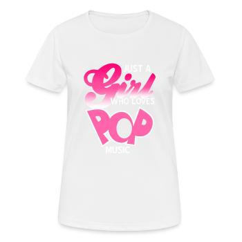 Just A Girl Who Loves Pop Music Cool Designs - Frauen T-Shirt atmungsaktiv - Weiß - Vorne - AI Model Female 172 dark (172cm)