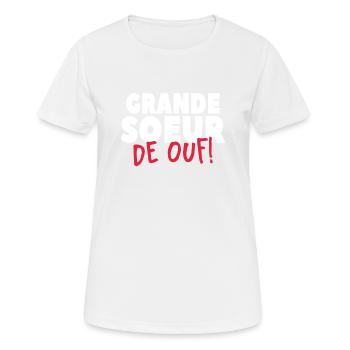 Grand Soeur De Ouf - T-shirt respirant Femme - blanc - Devant - AI Model Female 172 dark (172cm)