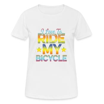 I love cycling - Women's Breathable T-Shirt - white - Front - AI Model Female 172 dark (172cm)