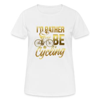 fahrrad fahren - Frauen T-Shirt atmungsaktiv - Weiß - Vorne - AI Model Female 172 dark (172cm)