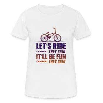 permet de faire du vélo - T-shirt respirant Femme - blanc - Devant - AI Model Female 172 dark (172cm)